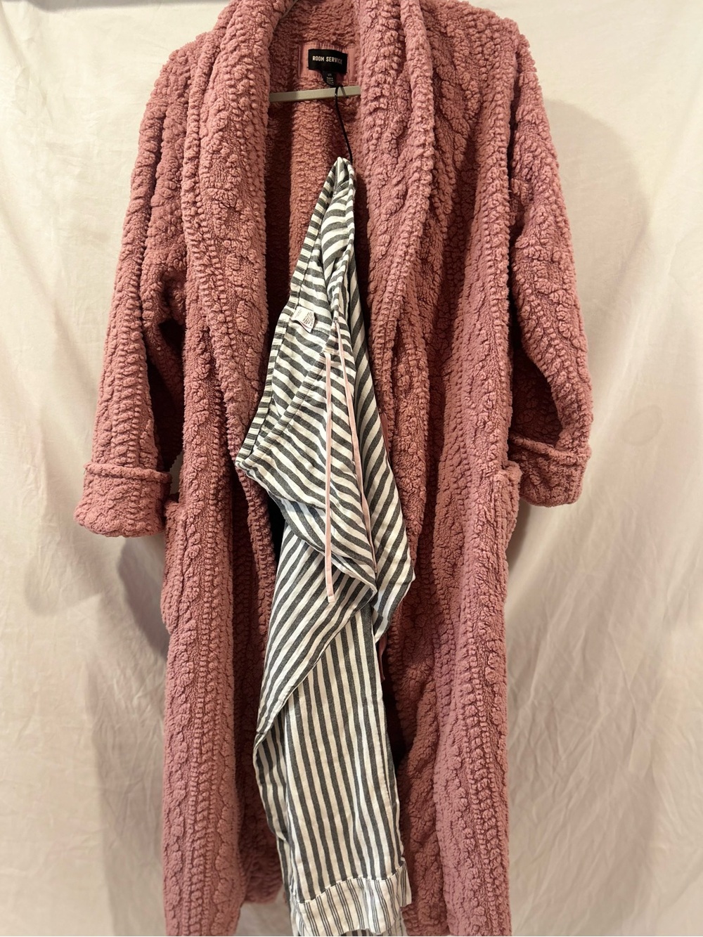 ‘Comfy Night In’ bundle. Room Service Robe and VS pajama pants SZ Large